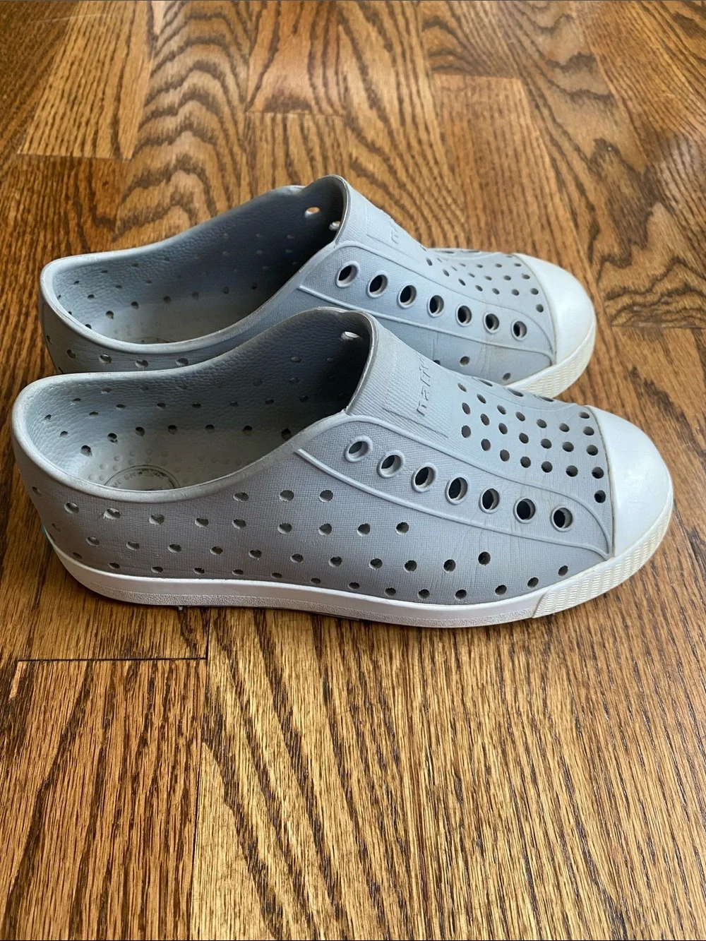 Grey kids Native Jefferson slip on shoes, size 13. Excellent condition.